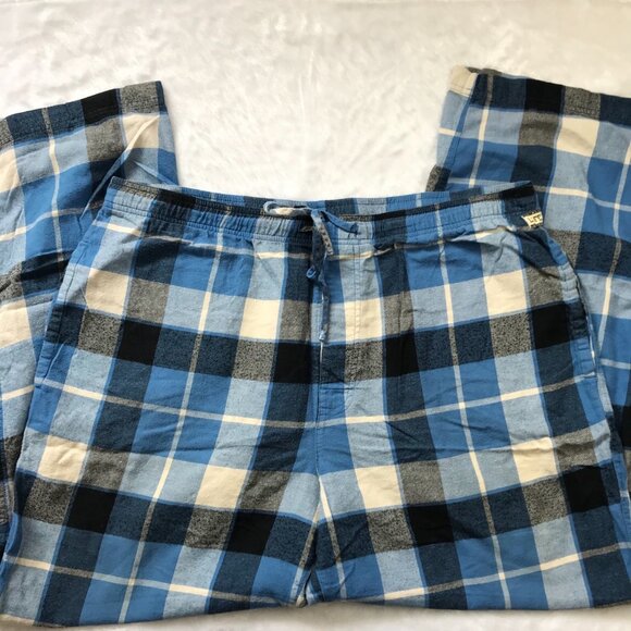 Life is Good Flannel Pajama Pants Men's XL Blue Pockets Drawstring Plaid Cotton - Picture 13 of 13
